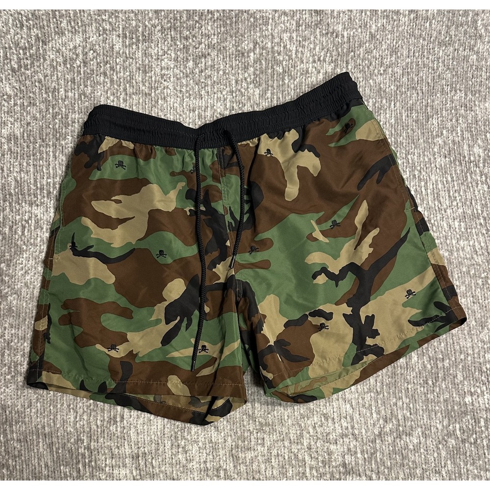 Polo Ralph Lauren Swim Shorts Mens 2XL Camo Skull Crossbones Shorts Board Mesh